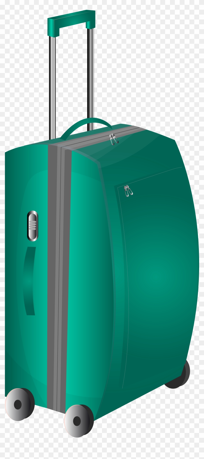 Green Trolley Travel Bag Png Clipart Image - Trolley Bag Png File Transparent Png #1276111