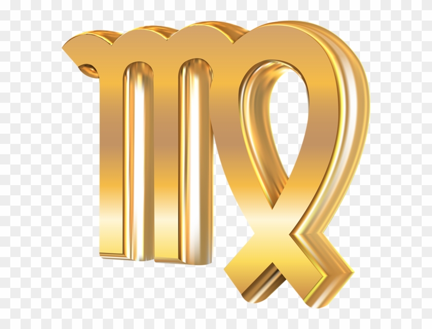 Virgo 3d Gold Zodiac Sign Png Clip Art Image - Virgo Sign In Gold Transparent Png #1276615