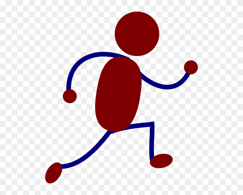 Stickman Running Cliparts - Man Running Clipart Red - Png Download