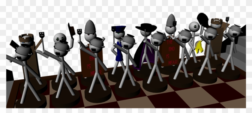 A Stickman-themed Chessboard Model With Colour And - Cartoon Clipart #1277374