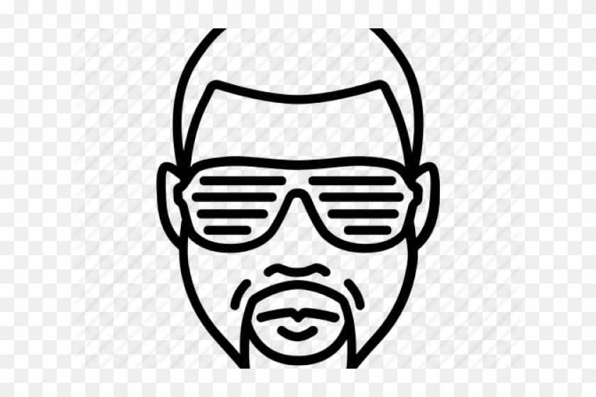 Drawn Celebrity Kanye West - Kanye West Head Outline Clipart #1277584