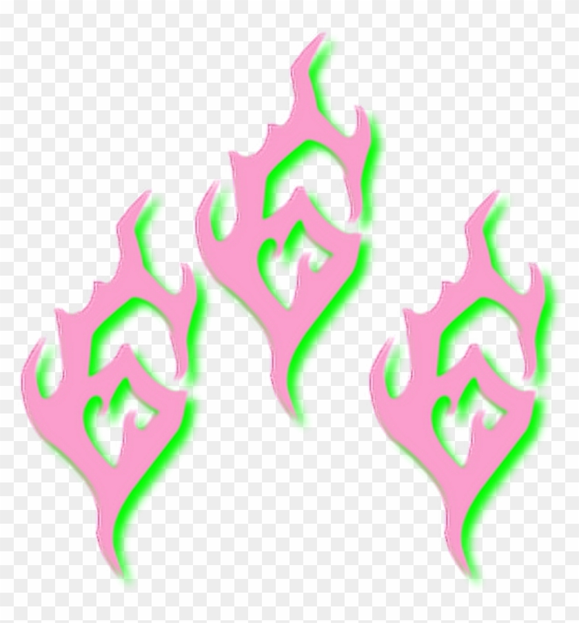#666 #pink #green #flames #devil #satan #satanist #goth Clipart #1277780