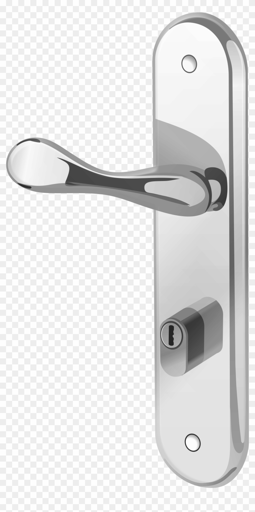 Silver Door Handle Png Clip Art - Door With Handle Clipart Transparent Png #1277865