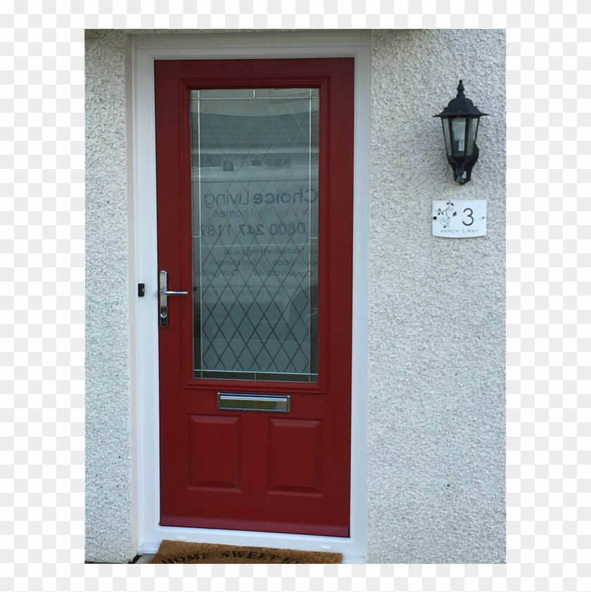 Replacement Composite Front Door In Pillarbox Red - - Screen Door Clipart #1277984