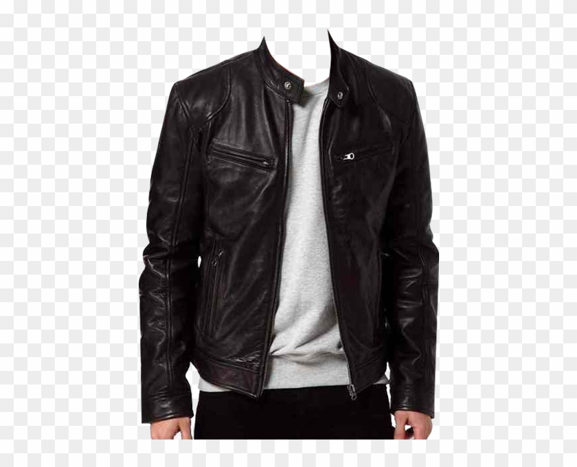 Jacket Png Mens Black Leather Jacket Slim Clipart Pikpng