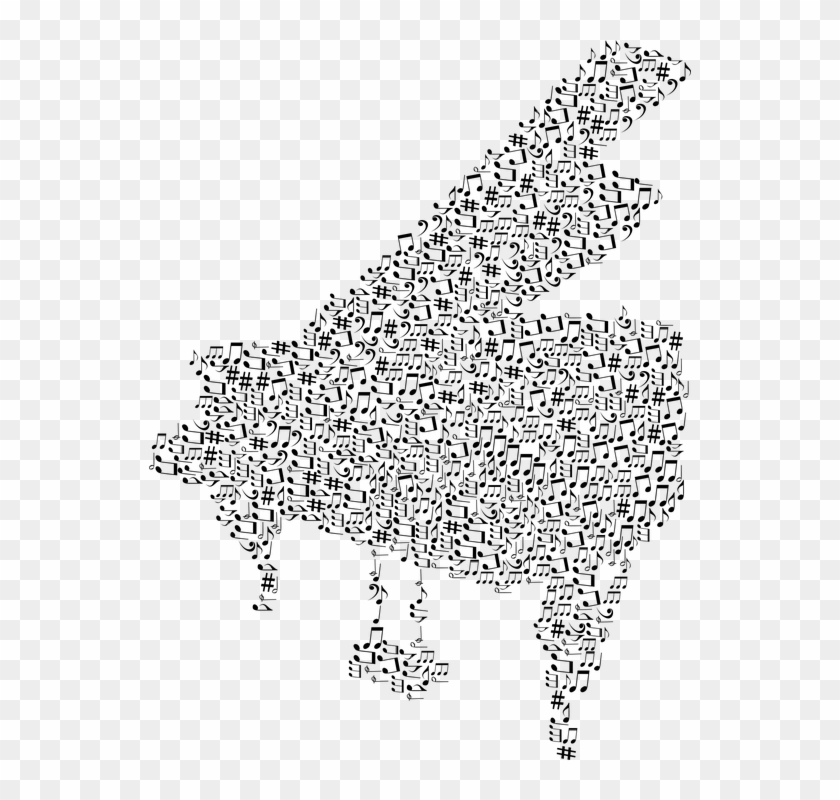 Piano, Instrument, Musical, Notes, Art, Audio, Aural - Piano Music Notes Clip Art - Png Download #1278914
