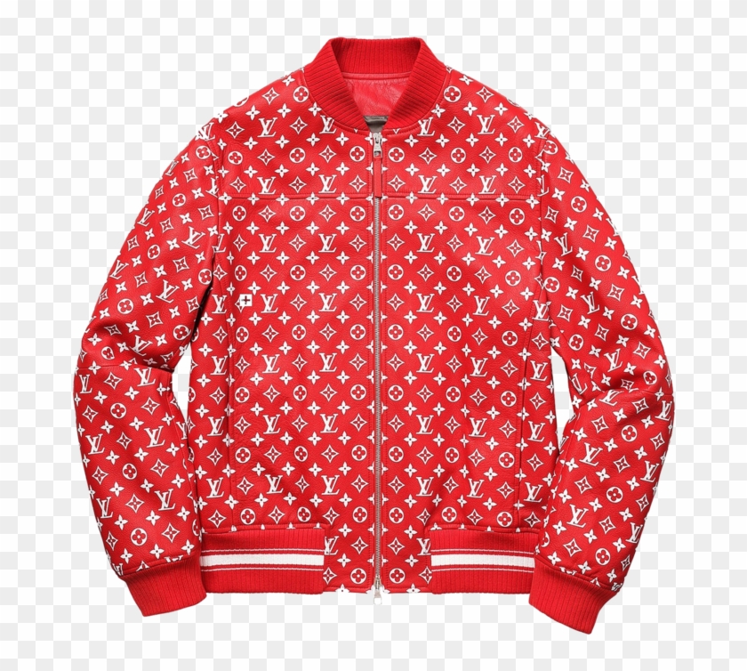 Supreme X Louis Vuitton Leather Monogram Bomber Jacket Clipart