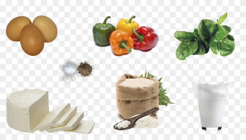 Omelette Rice With Vegetables Ingredients Clipart