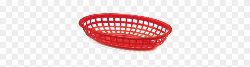 C1074r Basket Plastic Oval Red Fast Food Classic 9 - Basket Clipart #1280243