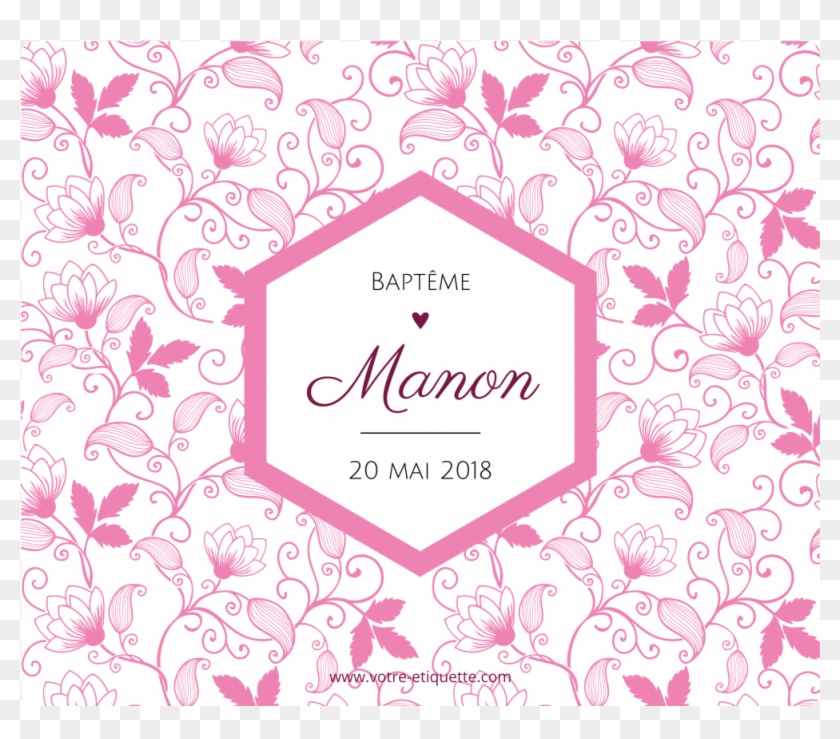 Personalized Sticker Pink Diamond Baptism - Greeting Card Clipart