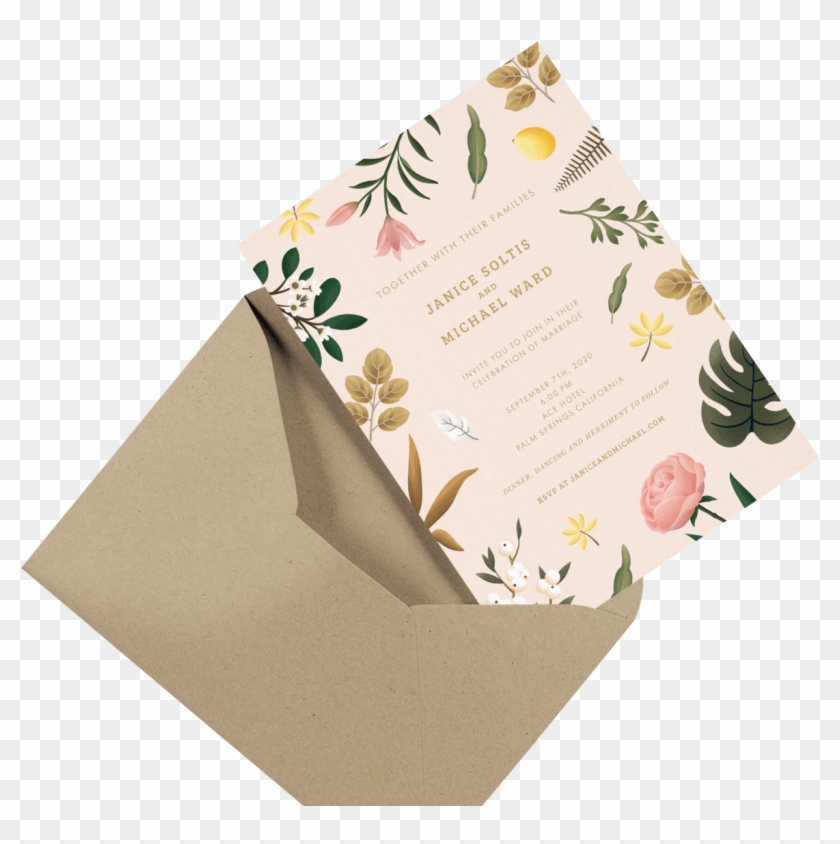 Custom Wedding Invites, Mailed For You - Envelope Clipart #1282053