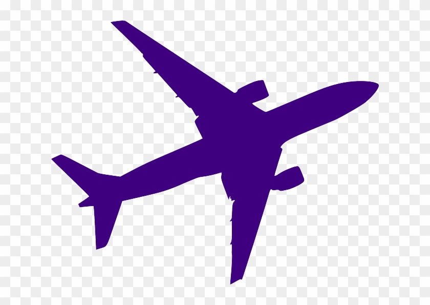 Airplane Silhouette Purple Plane Jet Flight Icon - Black And White Airplane Clipart #1282373