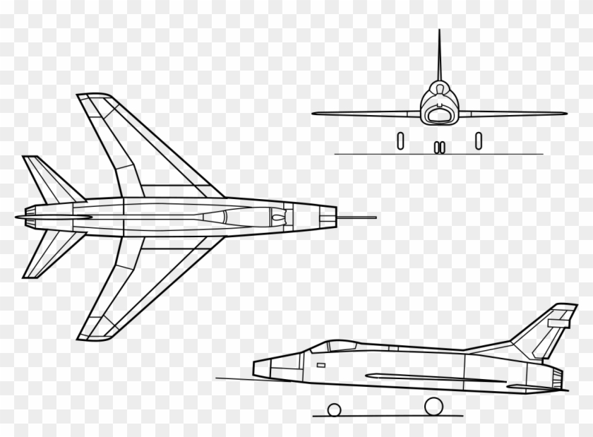Aircraft Recognition - F 100 Super Sabre Blueprint Clipart #1282385