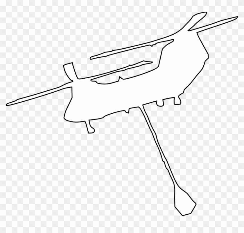 Chinook, Army, Helicopter, Silhouette, Military, Lift - Army Helicopter Black And White Clipart