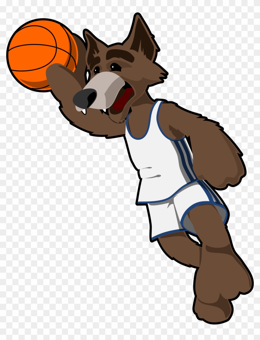 Free Vector Basketball Wolf - Wolf Playing Basketball Cartoon Clipart