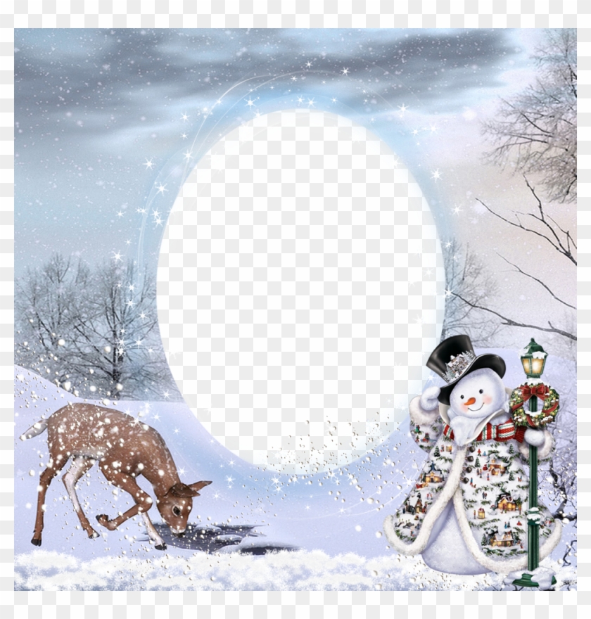 Transparent Christmas Winter Png Photo Frame - Winter Borders And Frames Clipart