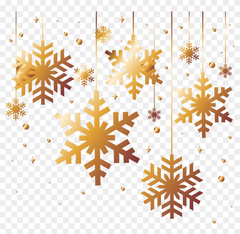 Collection Of Free Transparent Snowflake Golden Download - Gold Christmas Snowflake Png Clipart #1283666