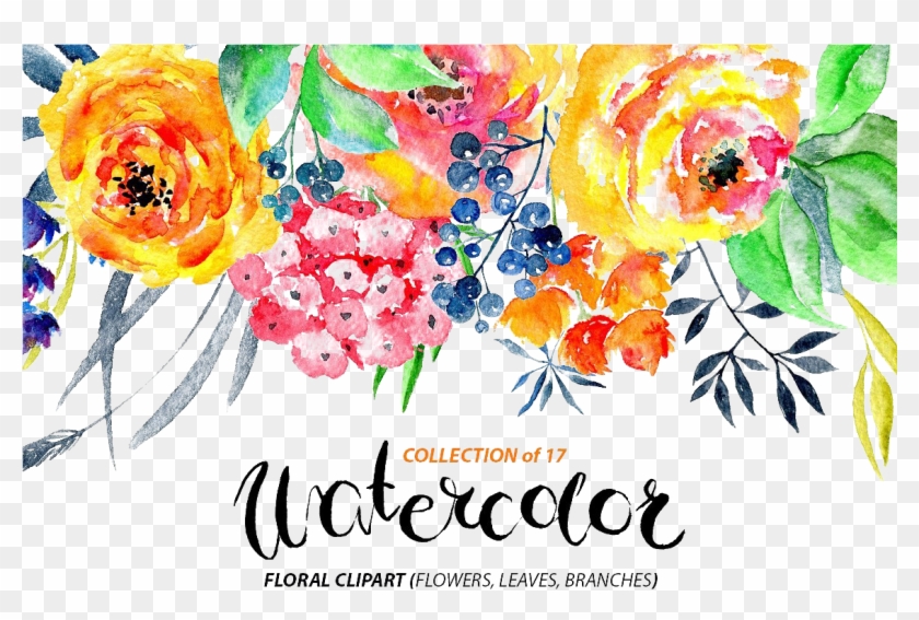 Watercolor Flowers Png Transparent Image - Watercolor Flowers Png Clipart