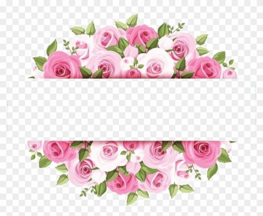 #florals #flowers #leaves #divider #header #textline - Pink Watercolor Flowers Border Clipart