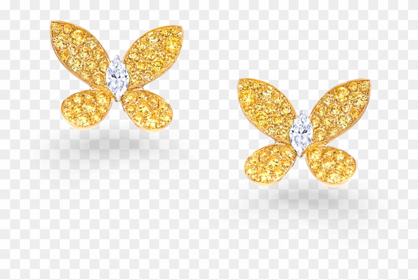 A Pair Of Graff Pavé Butterfly Earrings Pave Set With - Graff Butterfly Ring Clipart #1284220
