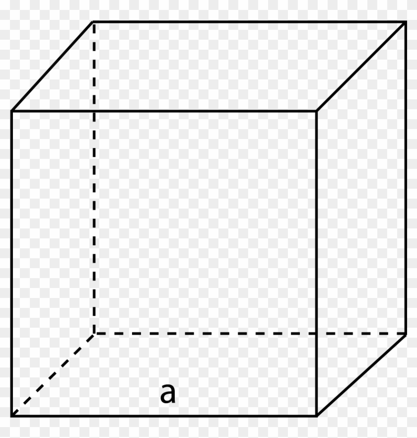 Diagram Of A Cube Showing E = Edge Length - Line Art Clipart #1284300