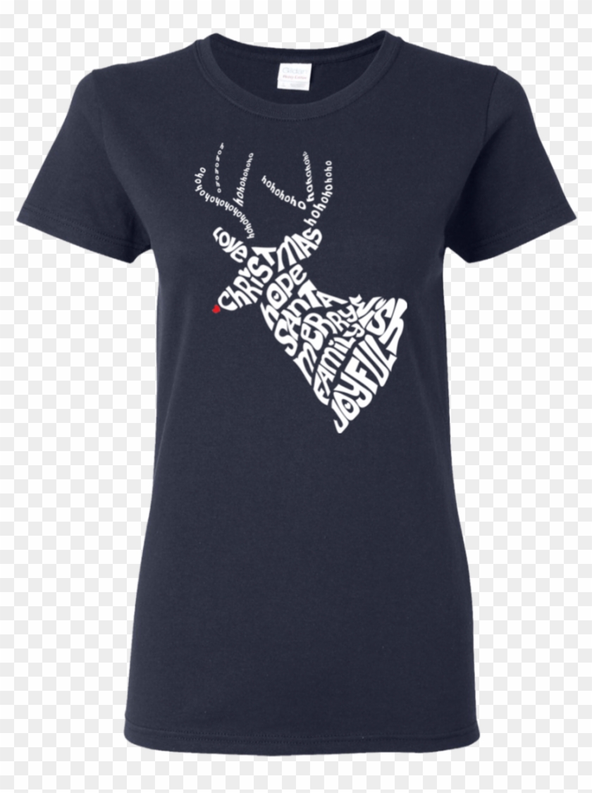 White Deer Head Antlers Ladies' Shirt - T-shirt Clipart