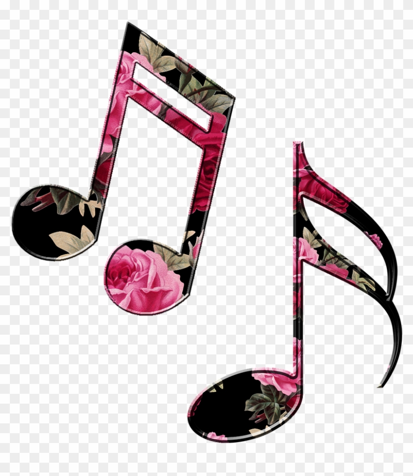 Músicas, Notas, Floral, Notas Musicais, Musical, Som - Transparent Music Notes Clipart - Png Download #1284499