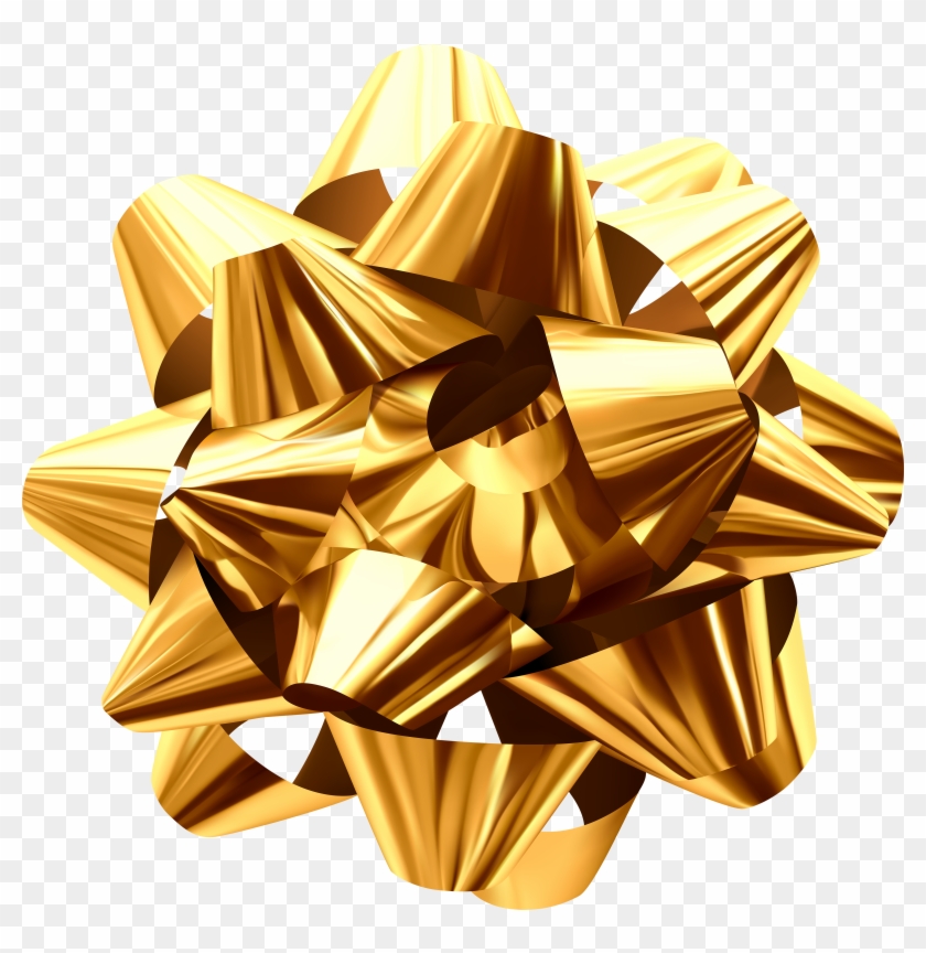 Gold Foil Bow Png Clip Art Image - Red Foil Bow Png Transparent Png