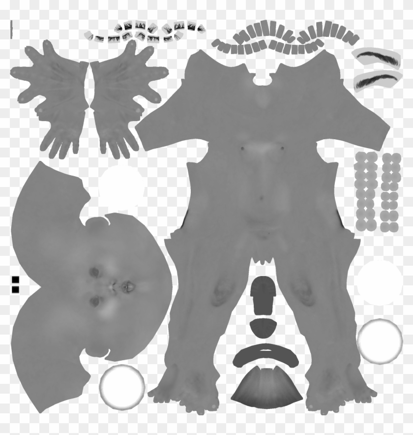 Texture Ref - Body Texture Map Psd Clipart