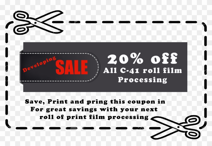 Film Processing - Coupon Border With Scissors Clipart #1286579
