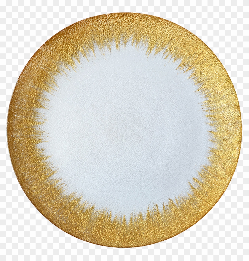 Gold Foil Glass Charger - Circle Clipart #1287152