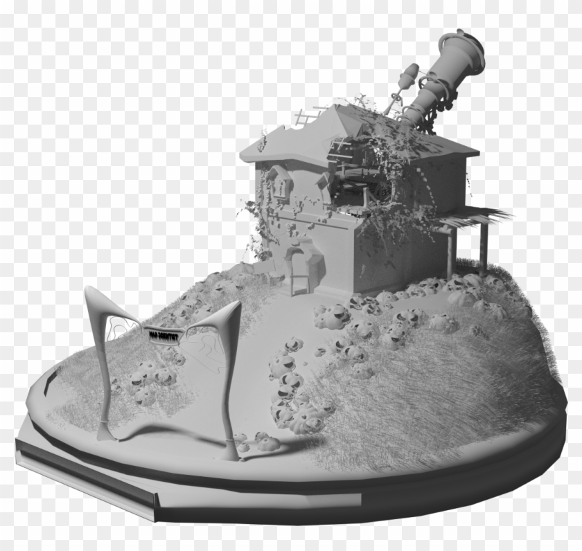 Mad Scientist House No Textures 3d Model Blend - Mad Scientist House Clipart