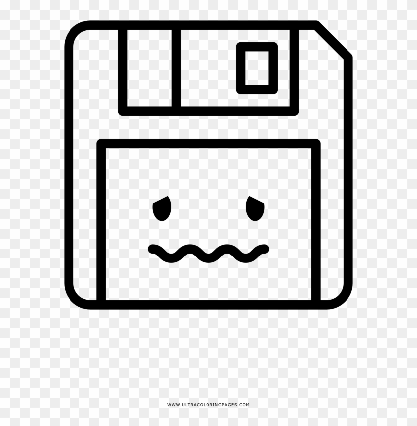 Floppy Disk Coloring Page - Disco Flexible Para Dibujar Clipart