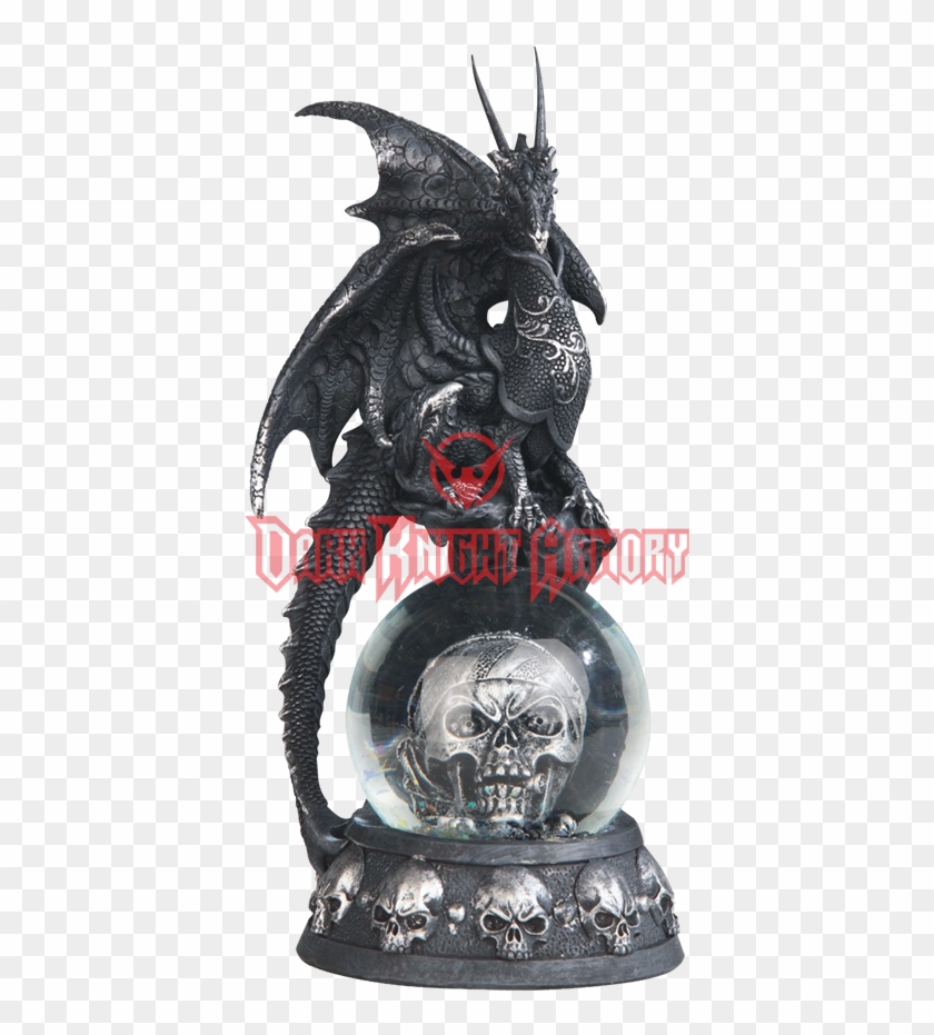 Black Dragon On Pirate Skull Snow Globe - Action Figure Clipart