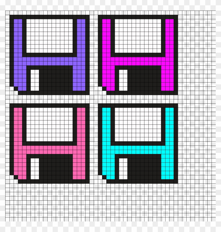 Floppy Disk Coasters Perler Bead Pattern - Illustration Clipart #1287863