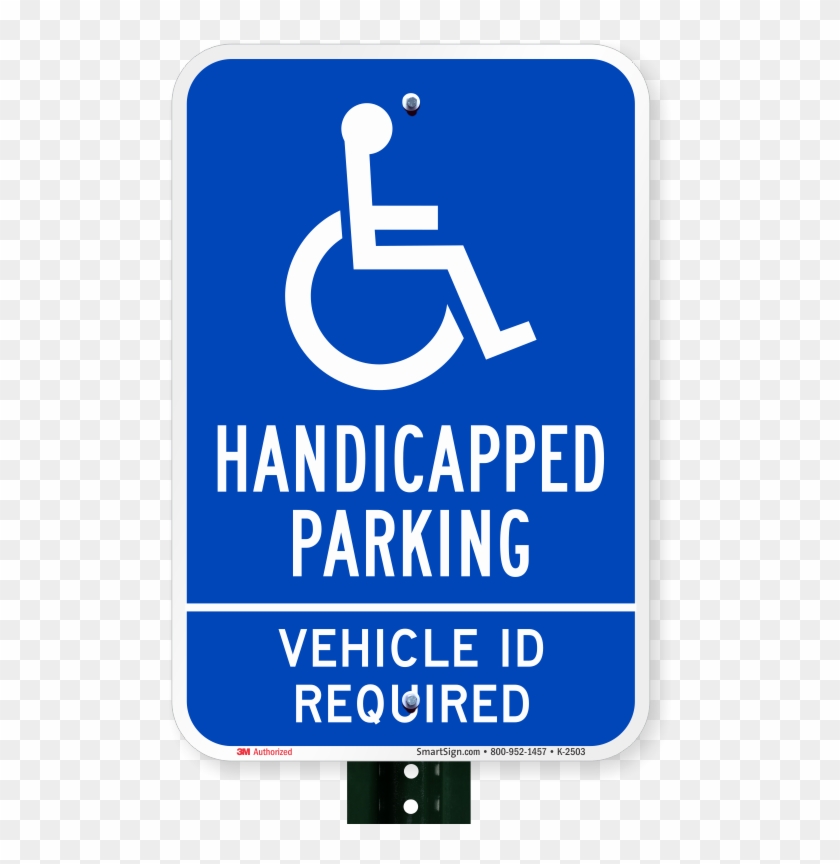 Handicapped Parking Vehicle Id Required Sign - Sign Clipart