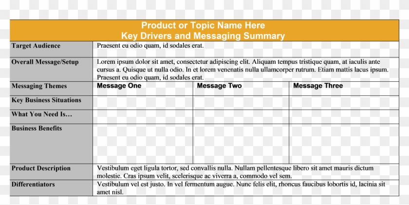 Messaging Grids Can Be Customized For Each Project, - Marketing Messaging Grid Clipart #1289038