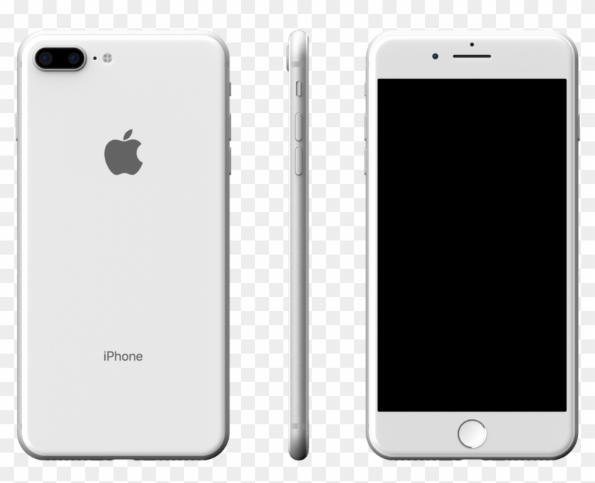 Iphone 8 Plus Glass Only Skin Silver - Iphone 8 Silver Front And Back Clipart #1289299