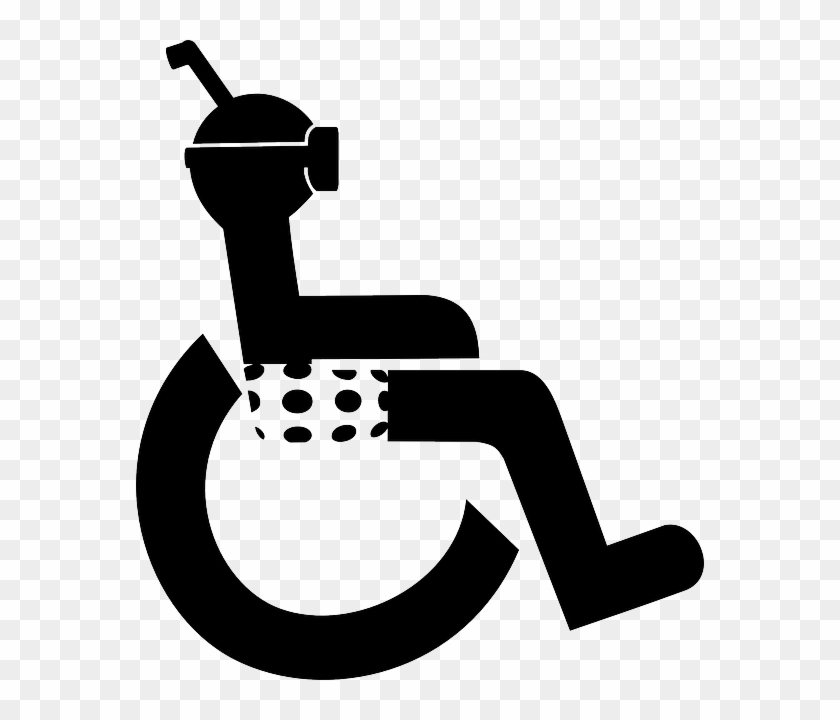 Diver, Disabled, Wheel Chair, Wheelchair, Chair Bound - Engelli Piktogram Png Clipart