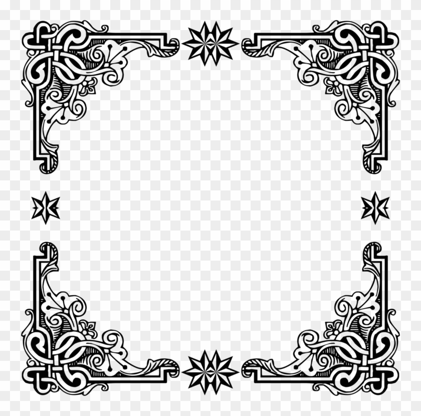 Borders And Frames Picture Frames Decorative Arts Windows - Vintage Black Frame Png Clipart