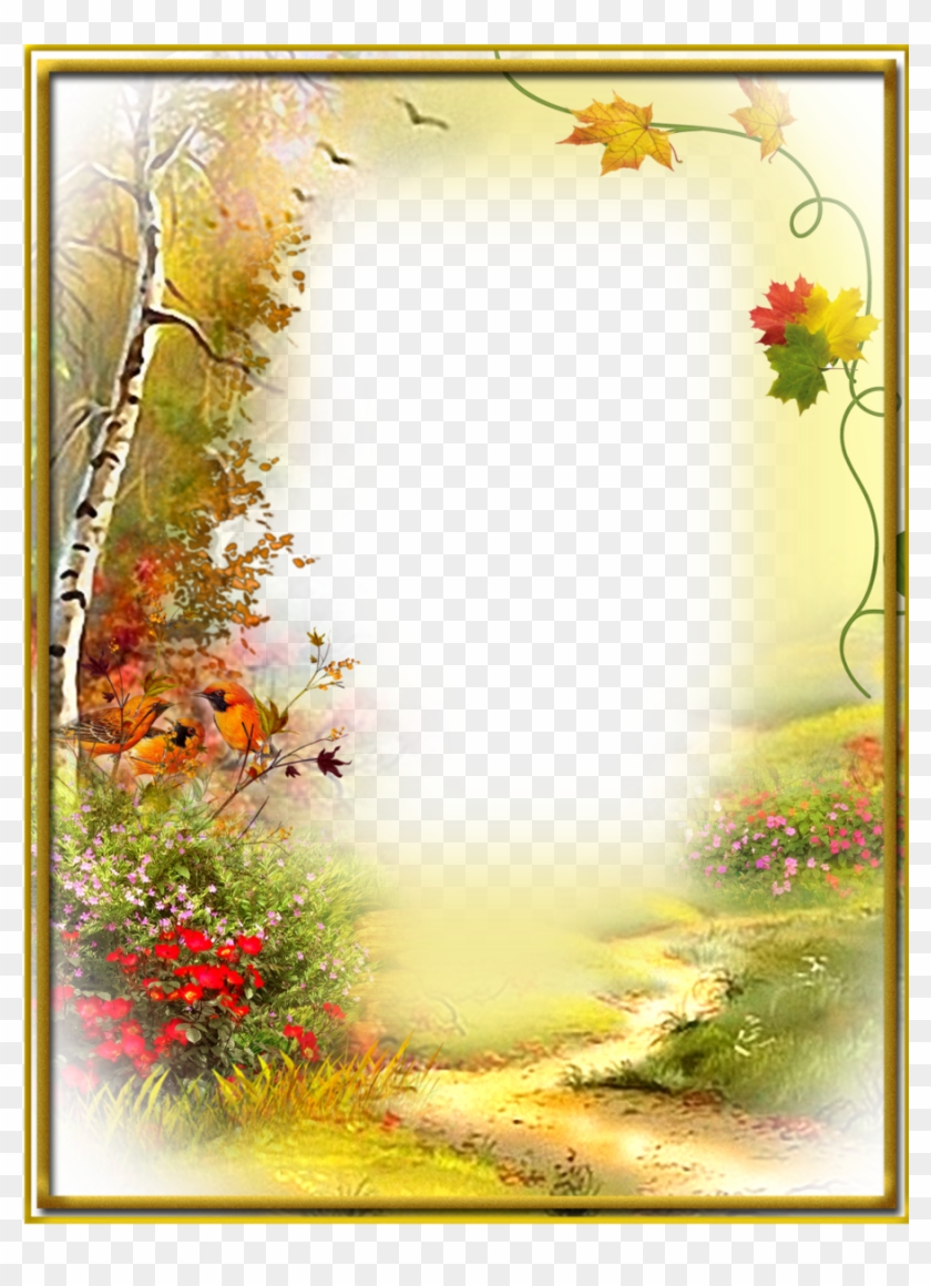 Autumn Flowers Frames Clipart Picture Frames Decorative - Png Download #1289564