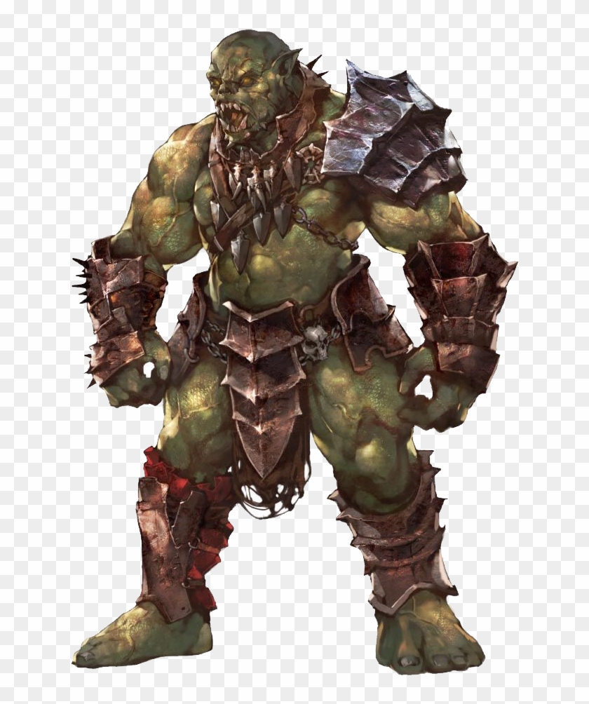 Orc - Pathfinder Half Orc Barbarian Clipart