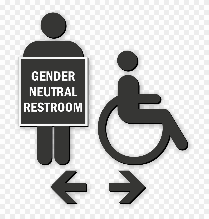 Handicap Gender Neutral Restroom Die Cut Sign Kit - Gender Neutral Symbol Clipart