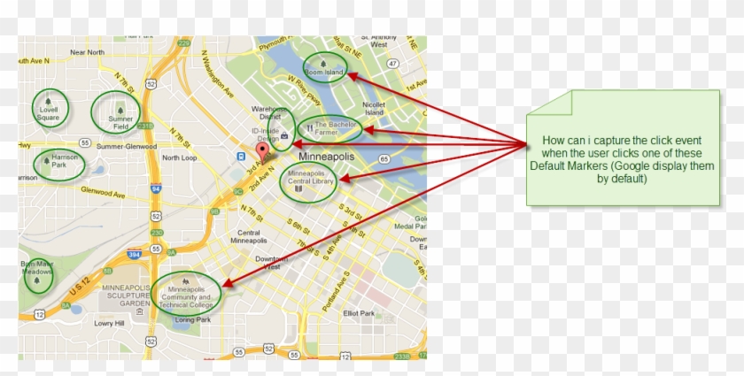 How Can I Capture The Click Event When A Default Marker/place - Map Clipart