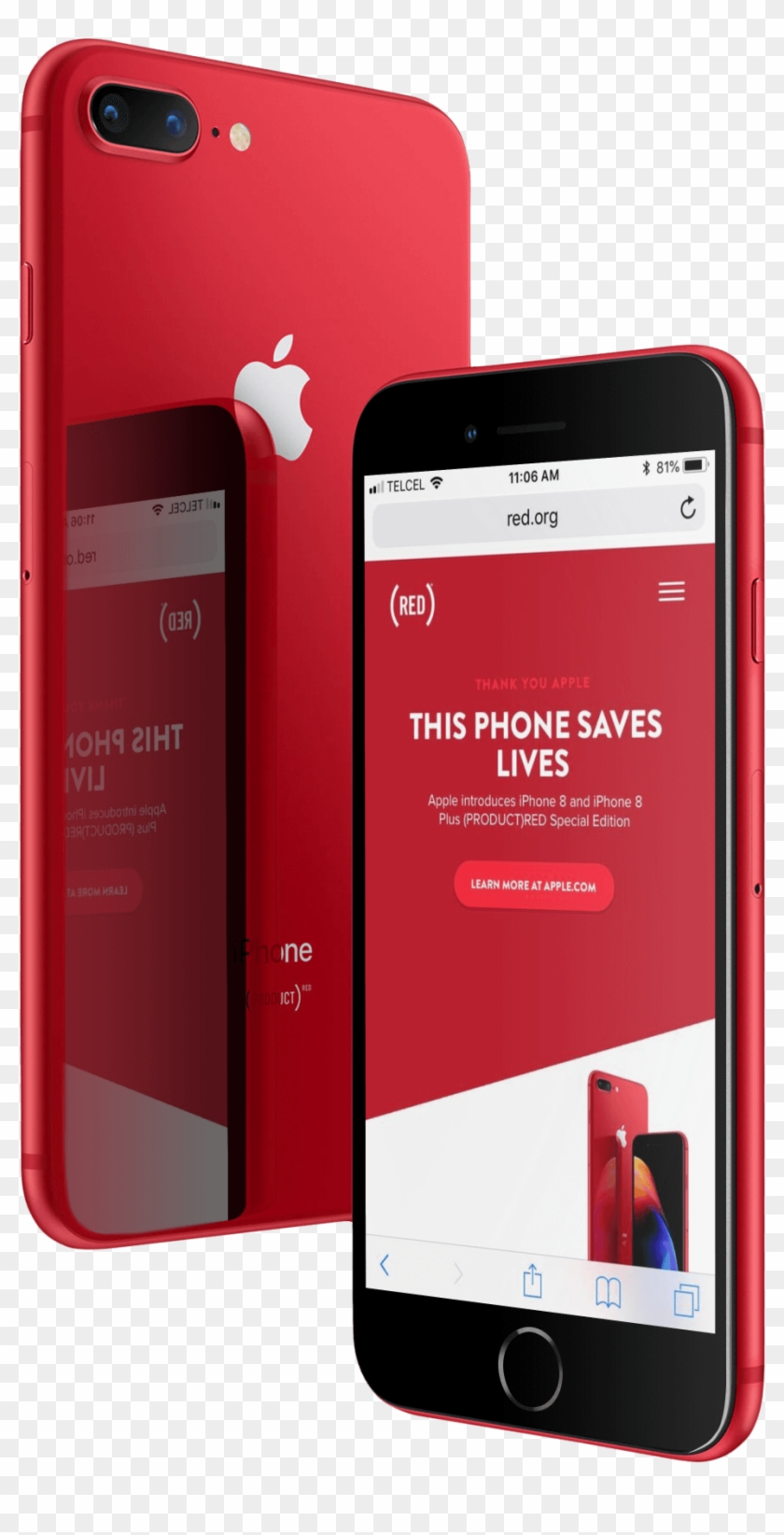 Red Iphone 8 - Iphone Clipart