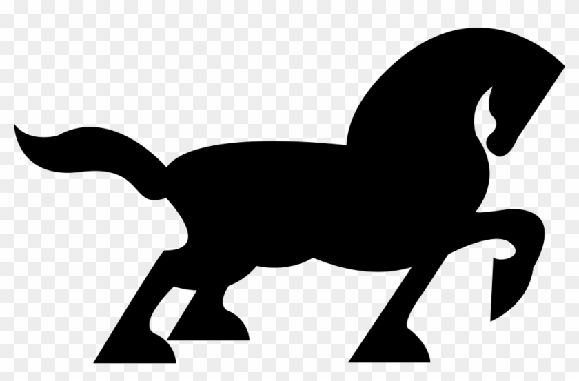 Big Black Horse Walking Side Silhouette With Tail And - Horse Clipart