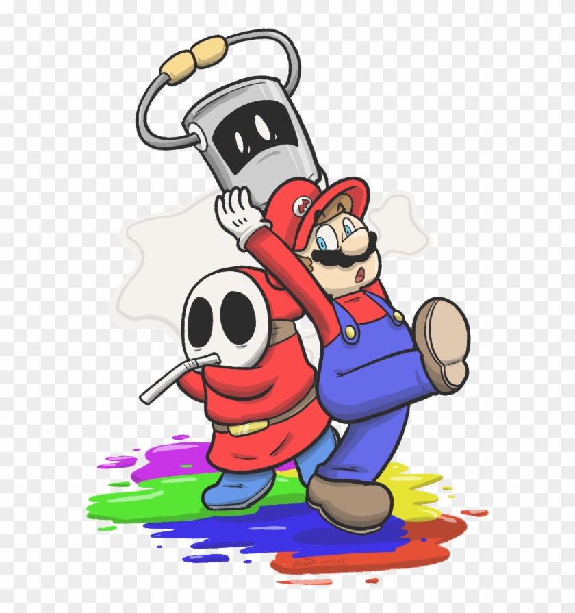 Here's A Better Art Of Mario And Huey And A Shy Guy - Color Splash Shy Guy Clipart #1290762