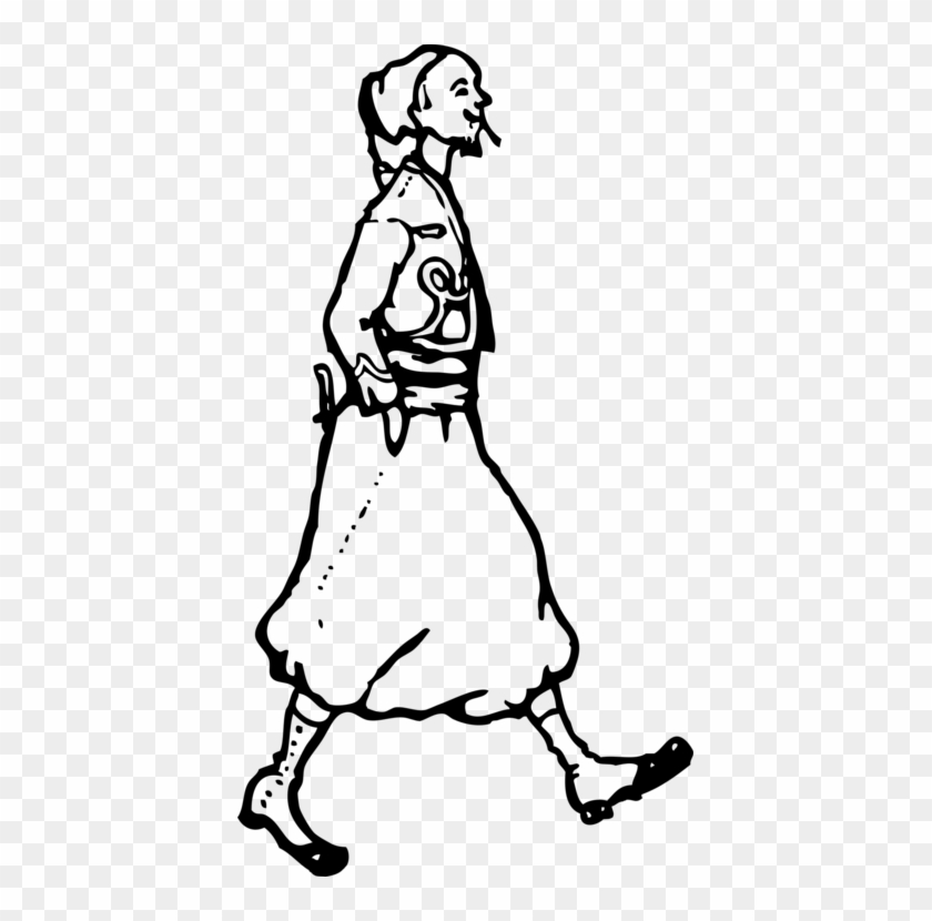 Walking Download Drawing Outline Silhouette - Walking Outline Clipart #1290764