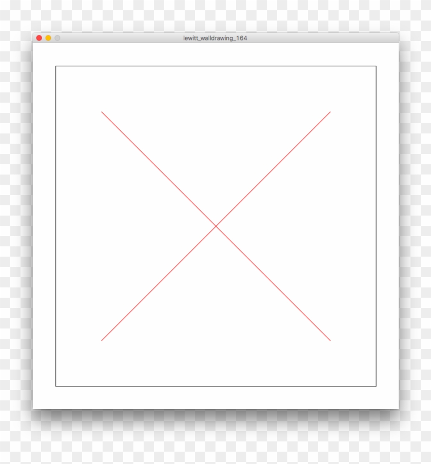 A Black Outlined Square With A Red Diagonal Line Centered - Triangle Clipart