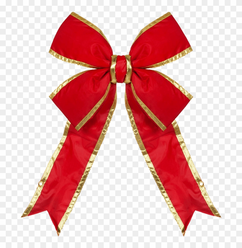 3d Red Bow With Gold Trim - - Christmas Bows Clipart #1291231